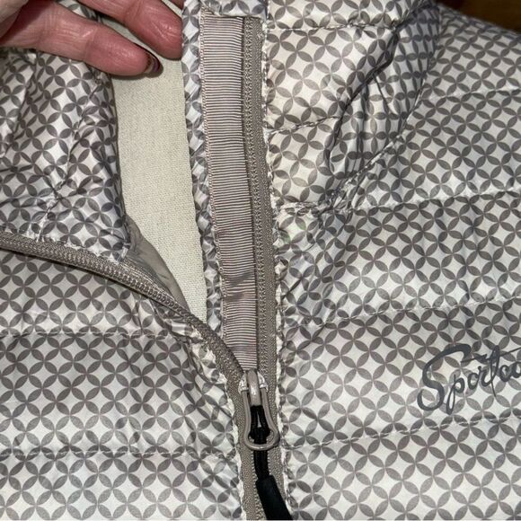 Sportscaster ultra lightweight Packable grey diamond
 down stadium jacket sz S - Picture 4 of 10